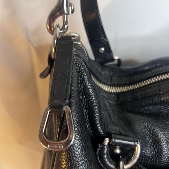 Coach Black Leather Avery Boston Barrel Crossbody HandBag Satchel Purse - Picture 5 of 16